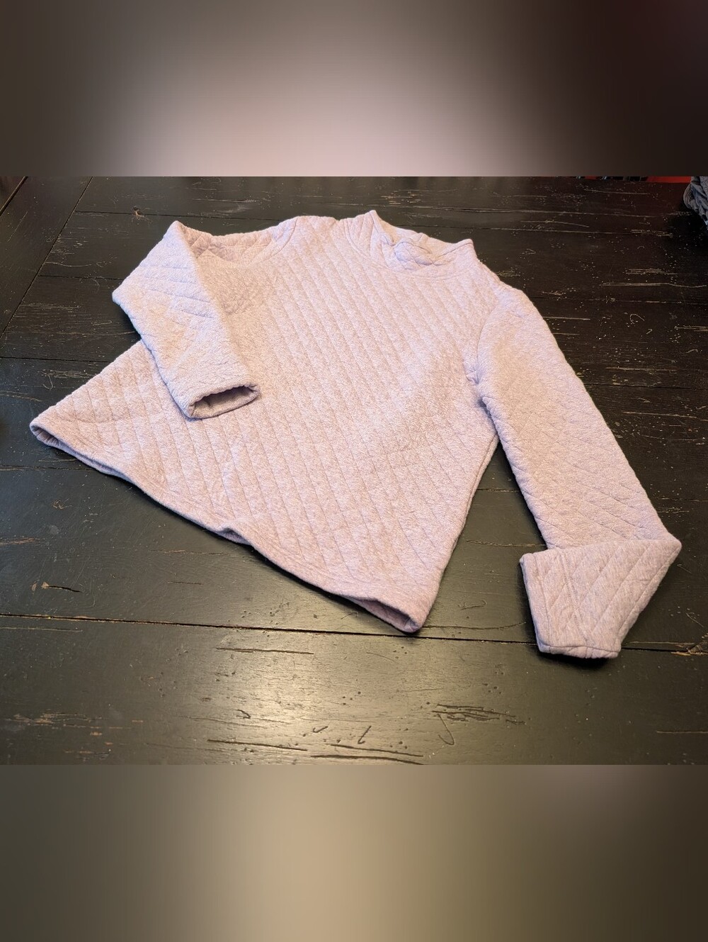 Orvis Women's Medium Lavender Quilted Mock Neck Pullover Sweatshirt Grandmacore